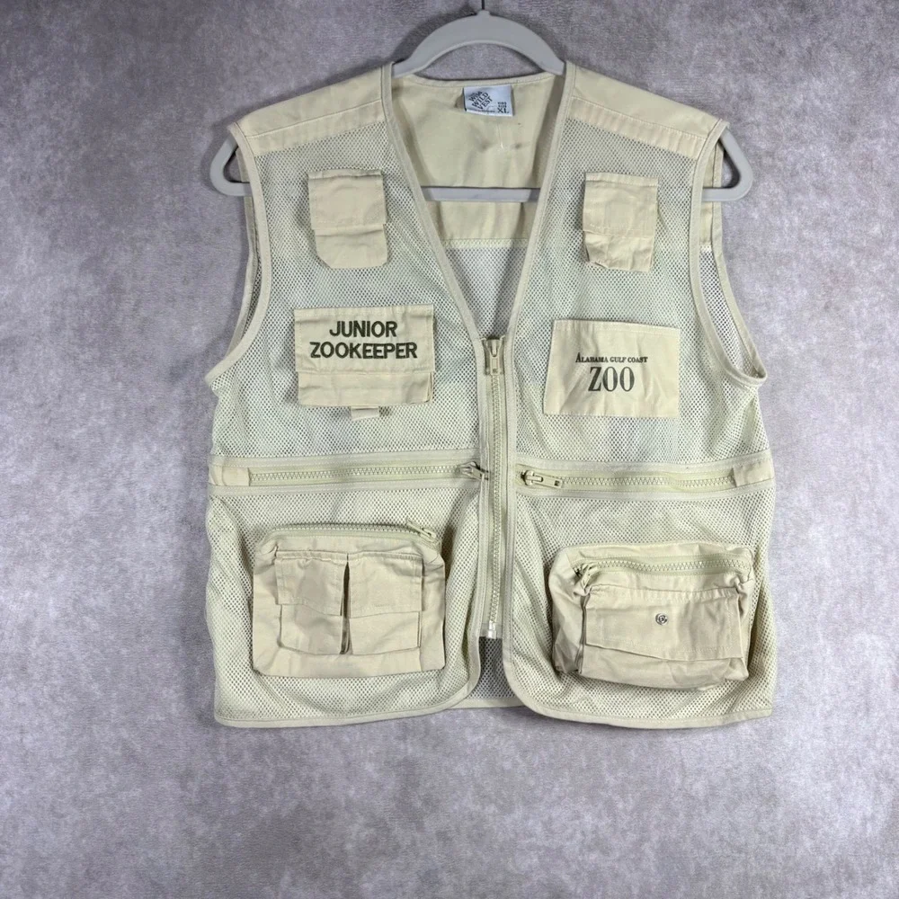 The Wild Wild‎ Vest Kids XL Tan Junior Zookeeper Alabama Gulf Coast Zoo Safari